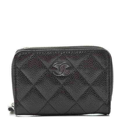 Chanel Caviar Quilted Incognito Zip Coin Purse Black 1 of 8