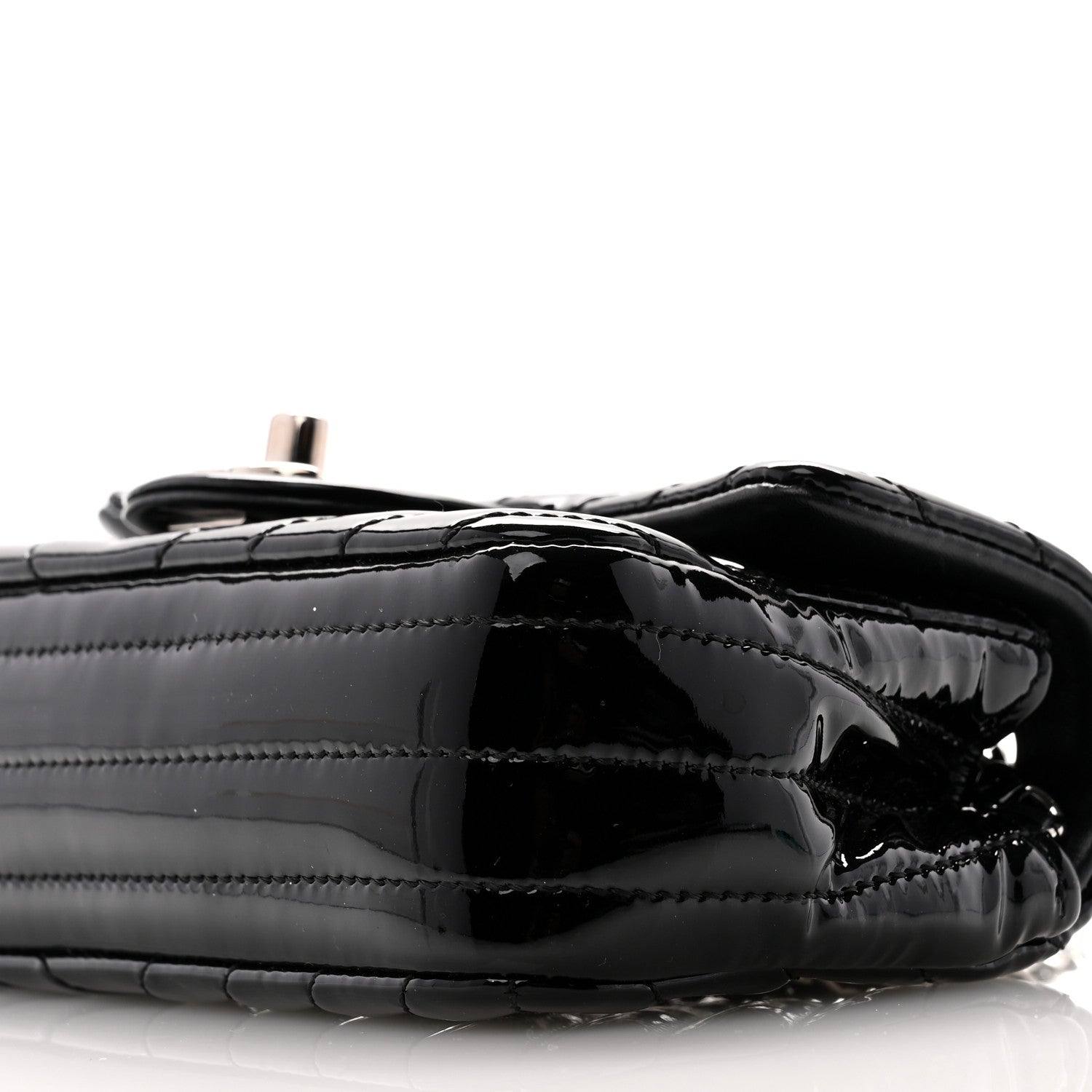 Chanel Patent Calfskin Chevron Quilted Extra Mini Flap Black 9 of 11