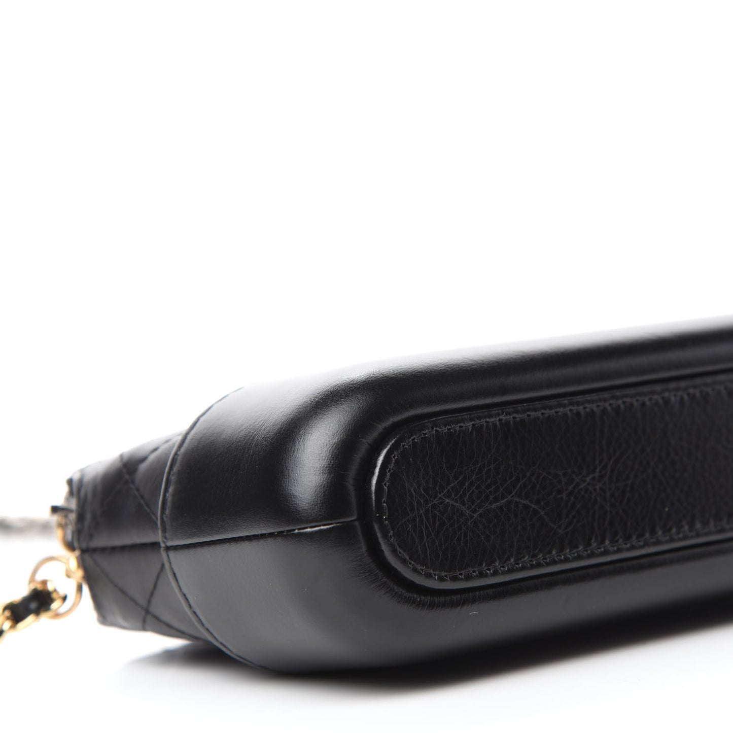 Aged Calfskin Quilted Small Gabrielle Clutch With Chain Black