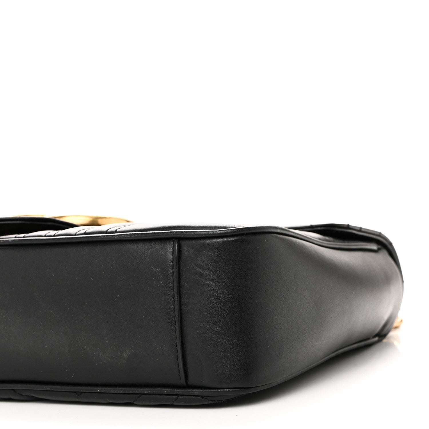 Gucci Calfskin Matelasse Medium GG Marmont Shoulder Bag Black 10 of 10