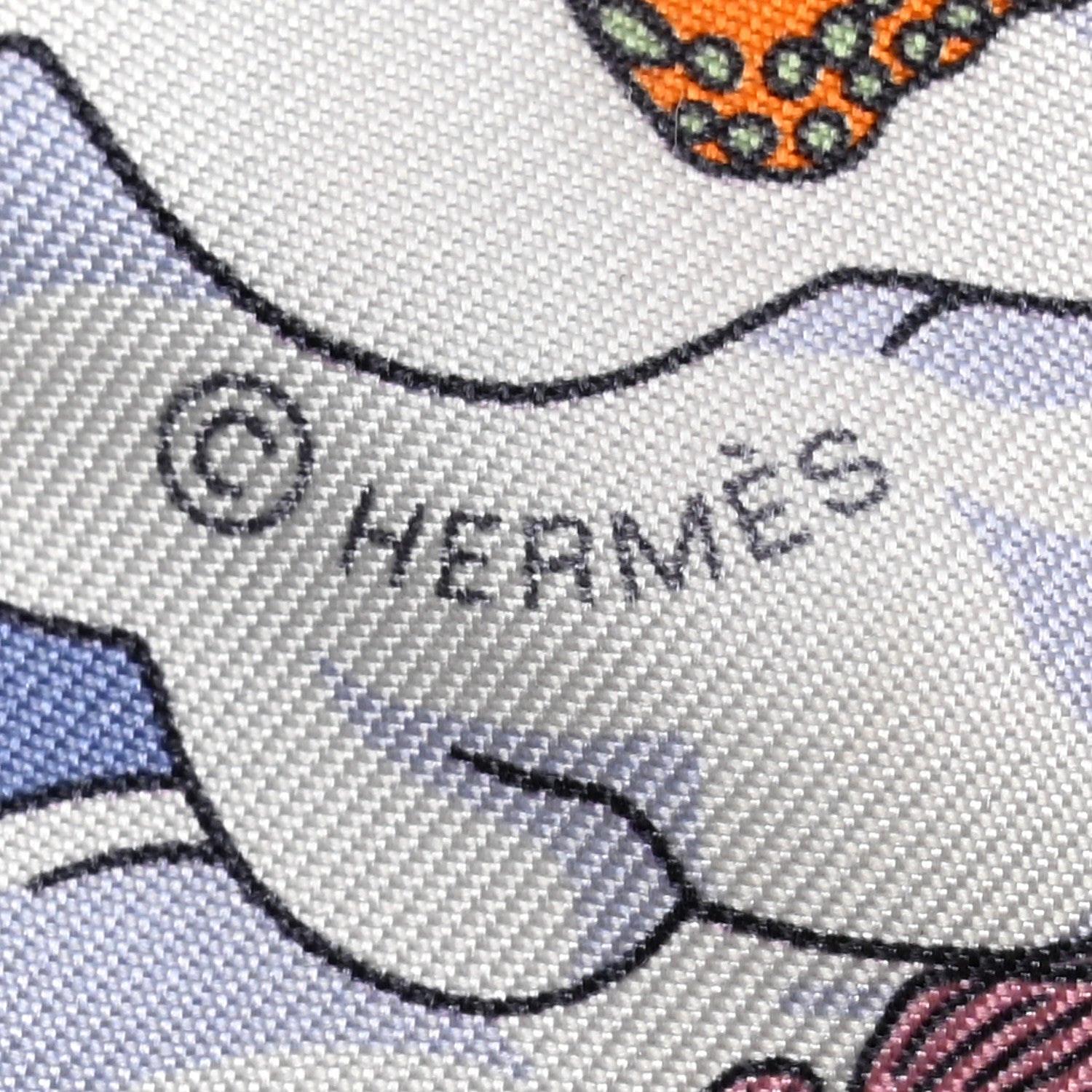 Hermes Silk Sur Mon Nuage Twilly Bleu Black Mauve 4 of 5