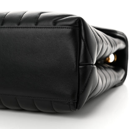 Saint Laurent Calfskin Y Quilted Monogram Medium Loulou Chain Satchel Black 10 of 15
