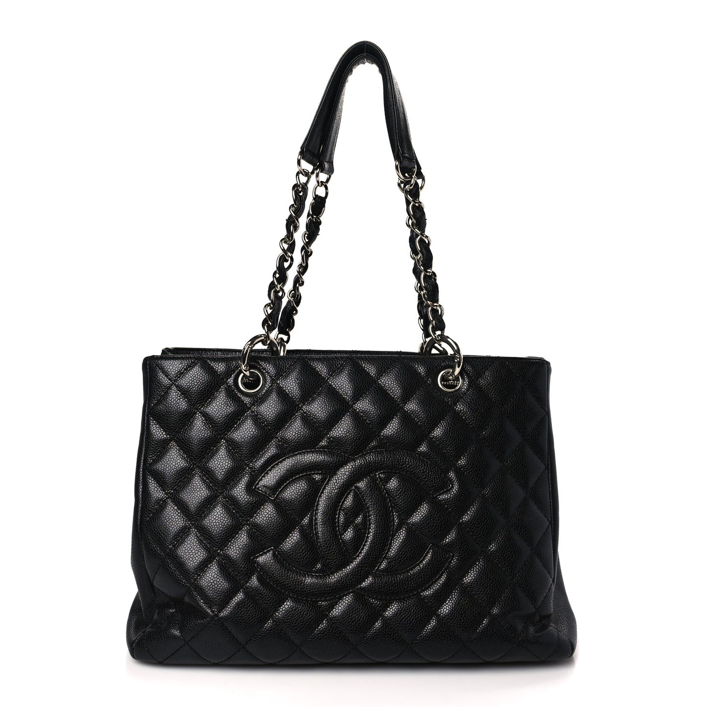 Caviar Quilted Grand Shopping Tote GST Black
