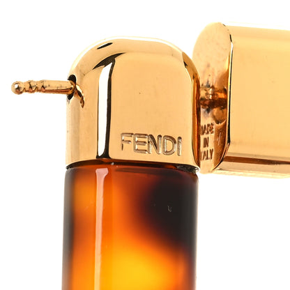 Fendi Plexiglass F Earrings Brown 5 of 5