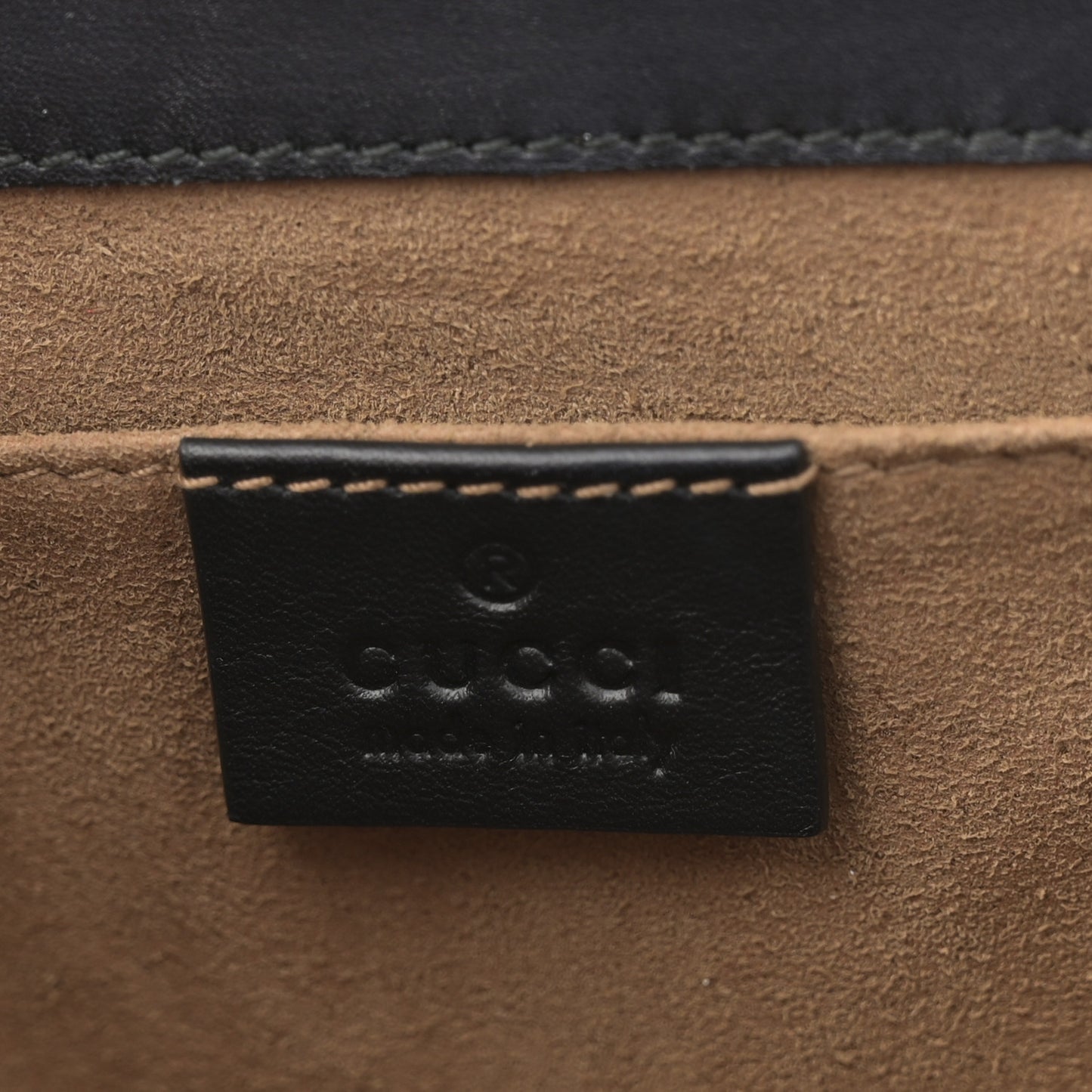 GG Supreme Monogram Calfskin Small Padlock Shoulder Bag Beige Black Cuir