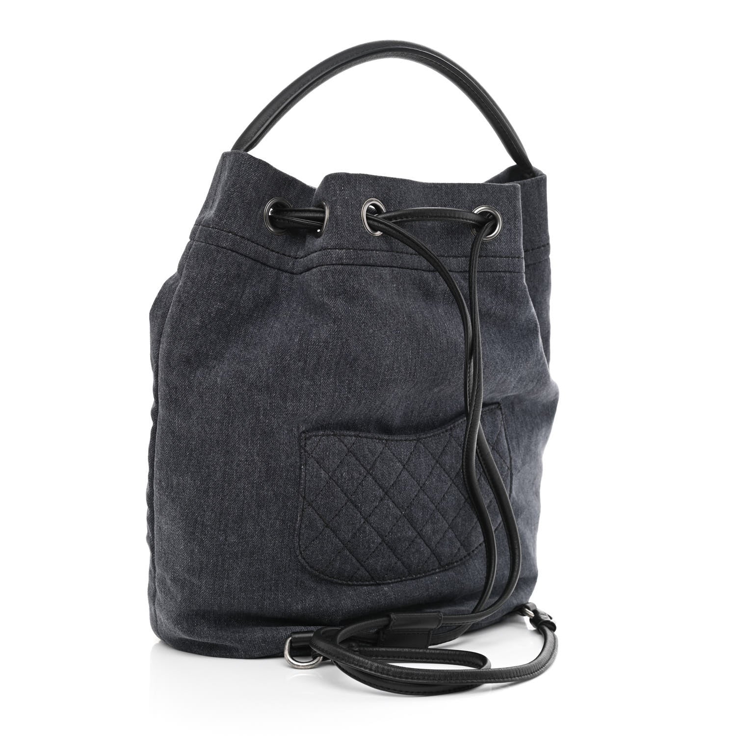 Chanel Denim Drawstring Backpack Blue 3 of 10