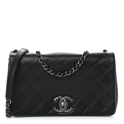 Chanel Calfskin Diamond Embossed New Chic Flap Black 1 of 14