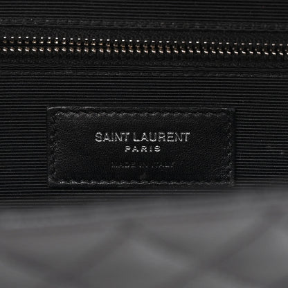 Saint Laurent Grain De Poudre Textured Mixed Matelasse Large Triquilt Monogram Satchel Black 7 of 12