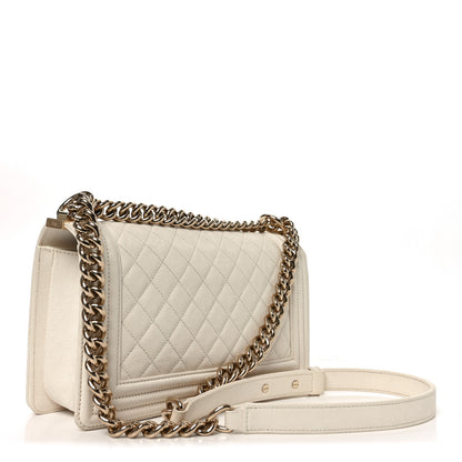 Chanel Caviar Quilted Medium Boy Flap White 3 of 10