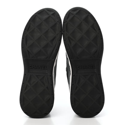 Chanel Velvet Calfskin Mixed Fibers CC Sneakers 40 Black 5 of 9