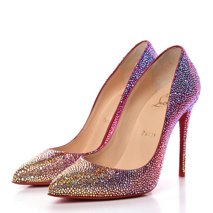 Christian Louboutin Suede Strass Degrade Pigalle Follies 100 Pumps 37 Red 3 of 8
