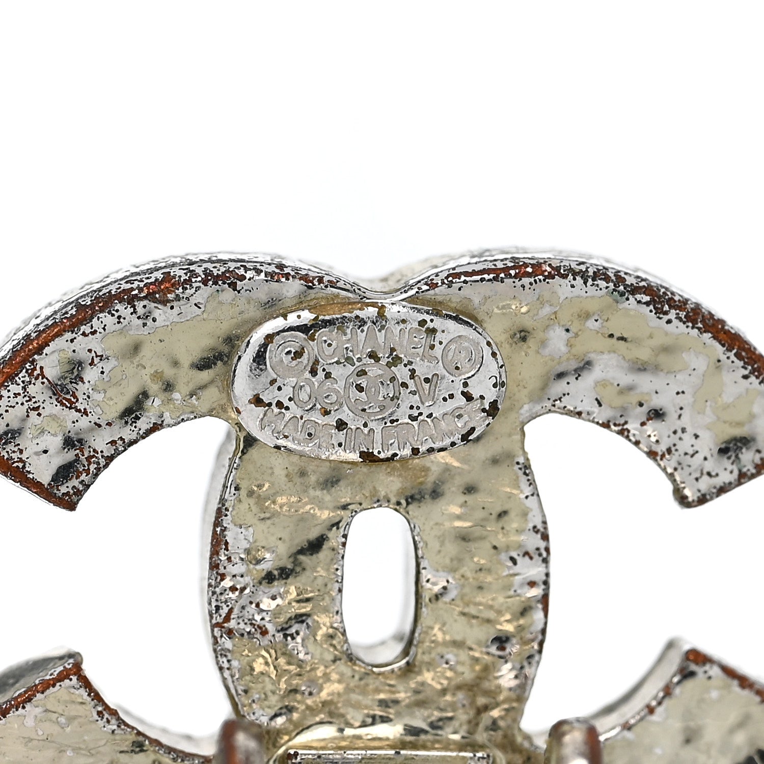 Chanel Crystal CC Clip on Earrings Silver 4 of 7