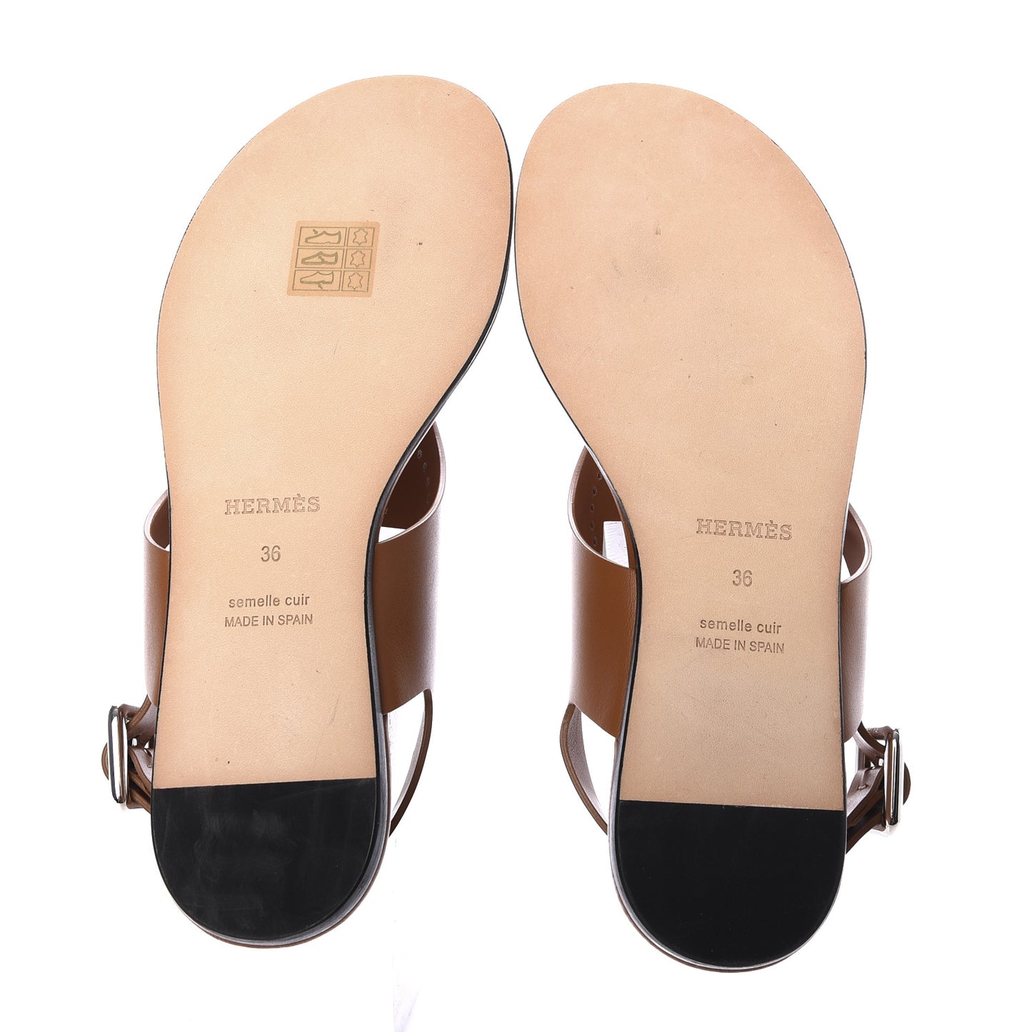 Calfskin Kola Sandals 36 Havane