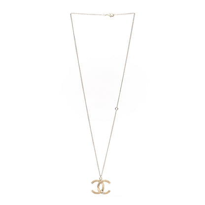 Chanel Pearl Crystal Leaf CC Necklace Gold 3 of 7