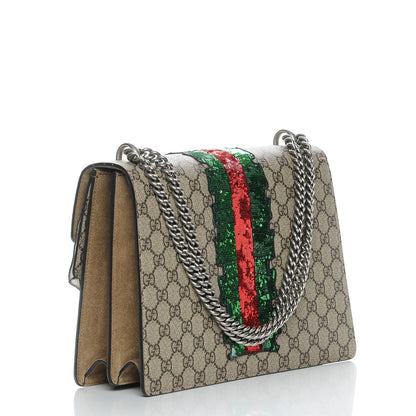 Gucci GG Supreme Monogram Lightning Embroidered Medium Dionysus Shoulder Bag Beige 3 of 10