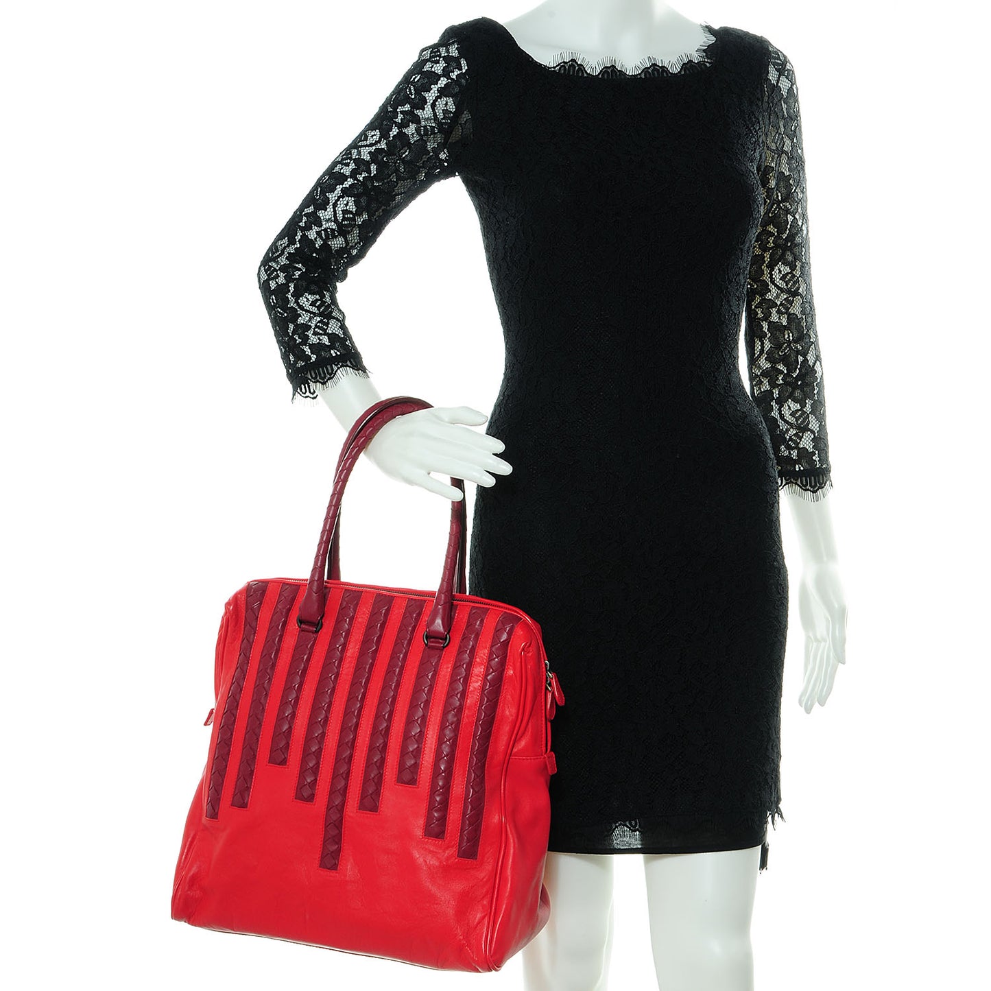 Nappa Intrecciato Light Calf Tote Red