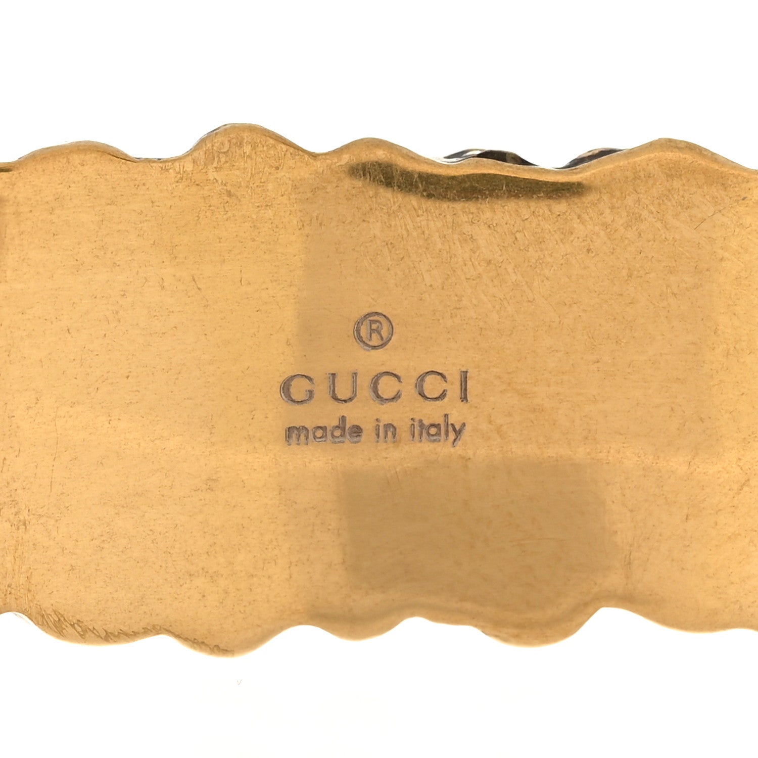 Gucci Metal Lion Mane Cuff Bracelet S Aged Gold 4 of 5