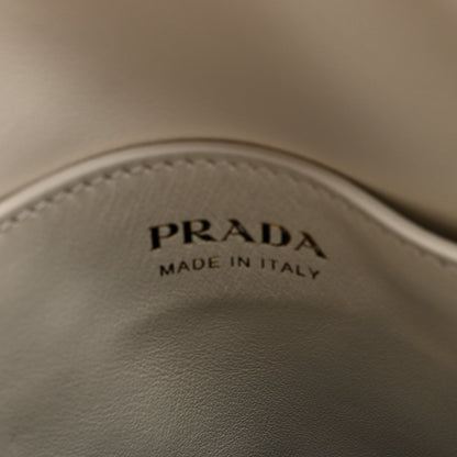 Prada Calfskin Mini Carry Shoulder Bag White 6 of 9