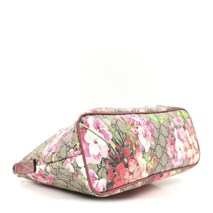 Gucci GG Supreme Monogram Blooms Small Zippered Tote Beige Multicolor Dry Rose 4 of 10