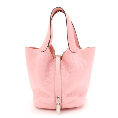 Hermes Taurillon Clemence Picotin Lock 18 PM Rose Sakura 1 of 11