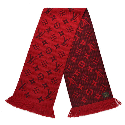 Louis Vuitton Wool Silk Logomania Scarf Rubis 3 of 4