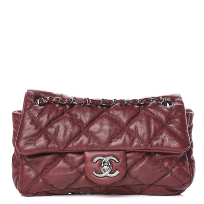 Chanel Calfskin Small Bubble Quilt Flap Burgundy 1 of 11