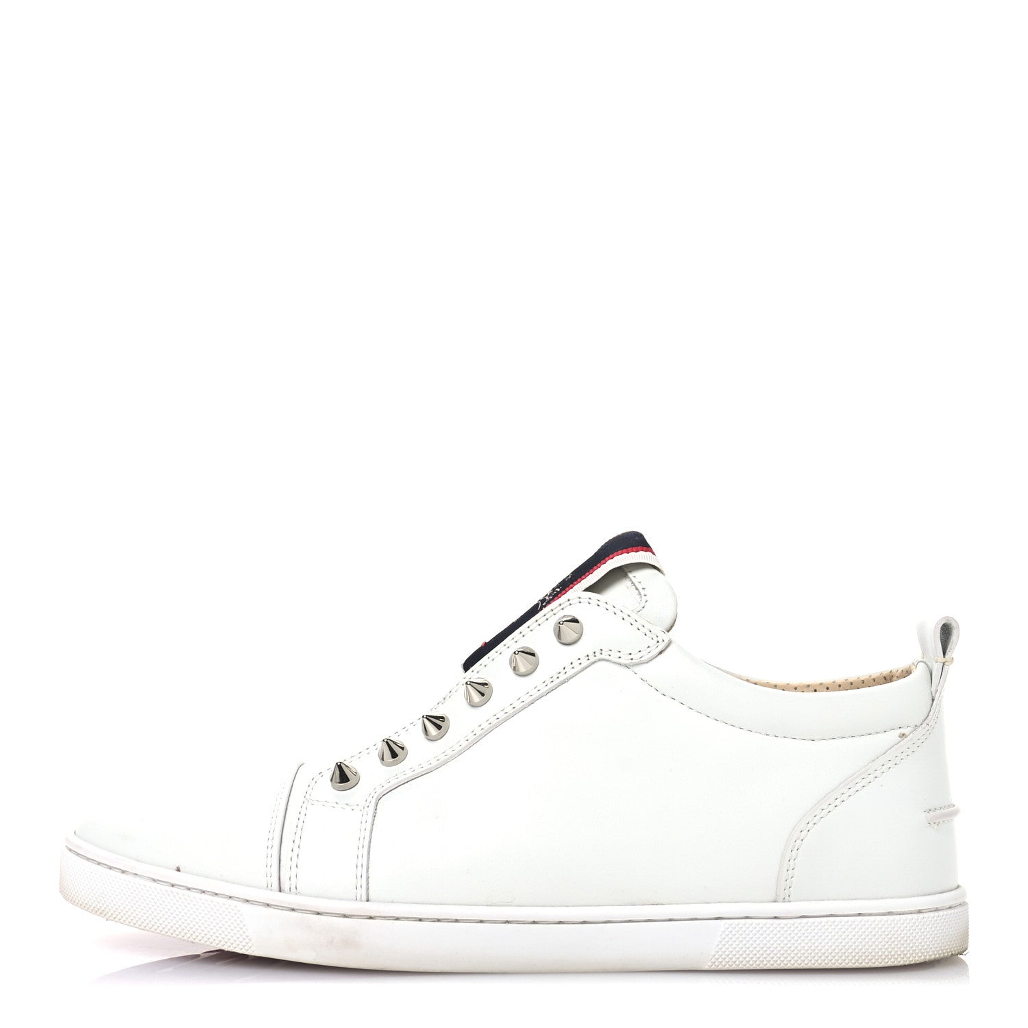 Christian Louboutin Calfskin Mens F.A.V Fique A Vontade Flat Sneakers 39.5 White 1 of 9