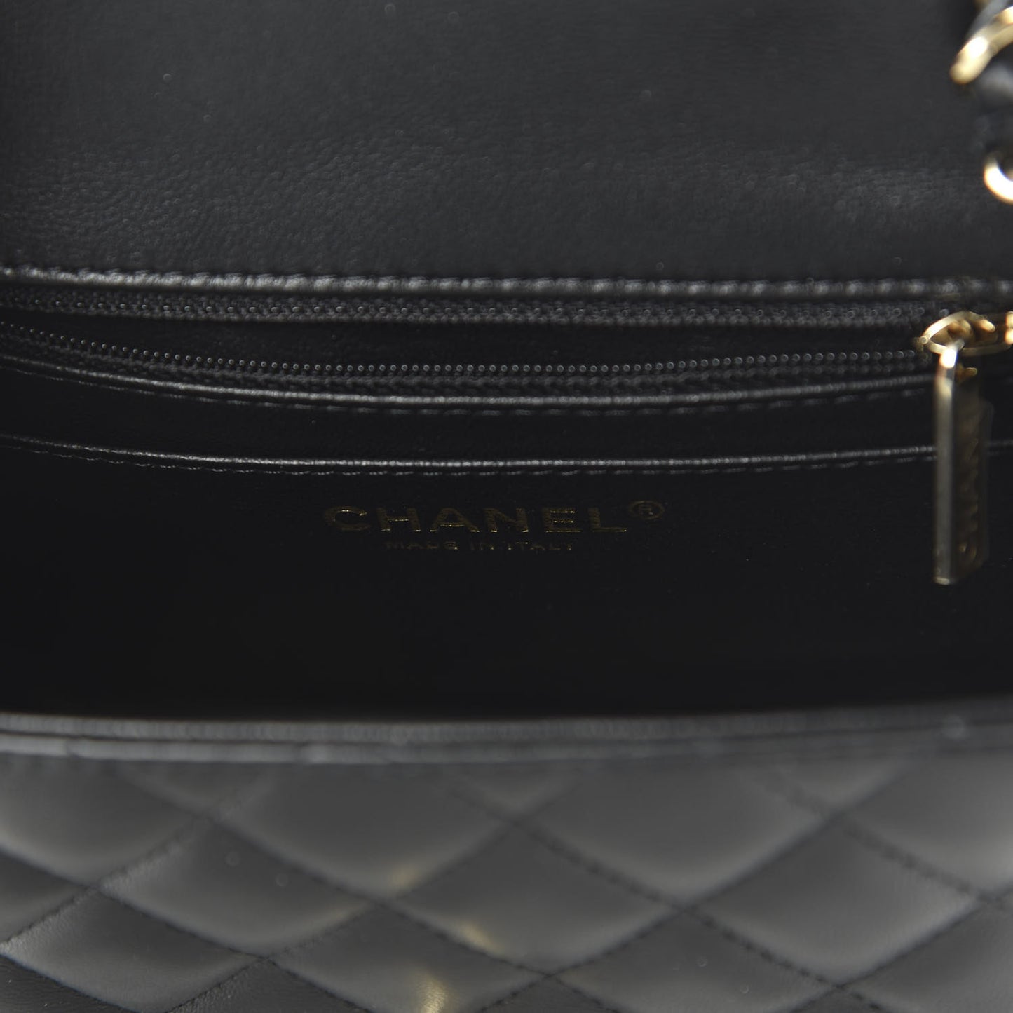 Lambskin Quilted Mini Square Flap Black