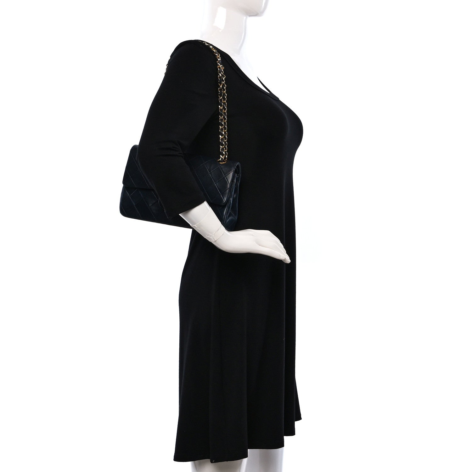 Chanel Lambskin Quilted Small Double Flap Navy 2 of 12