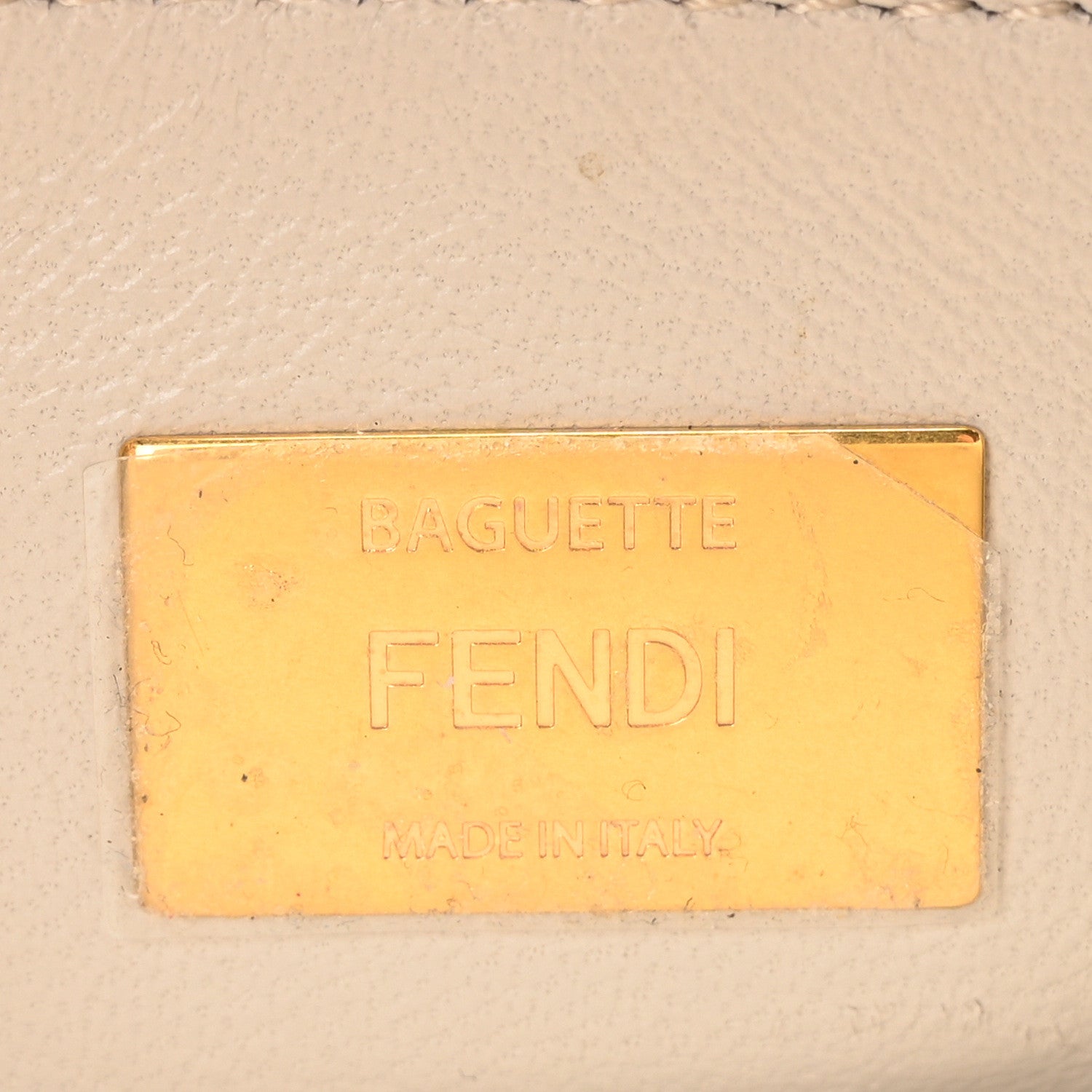 Fendi Nappa Small FF Embossed Midi Chain Baguette Ghiaia 6 of 11