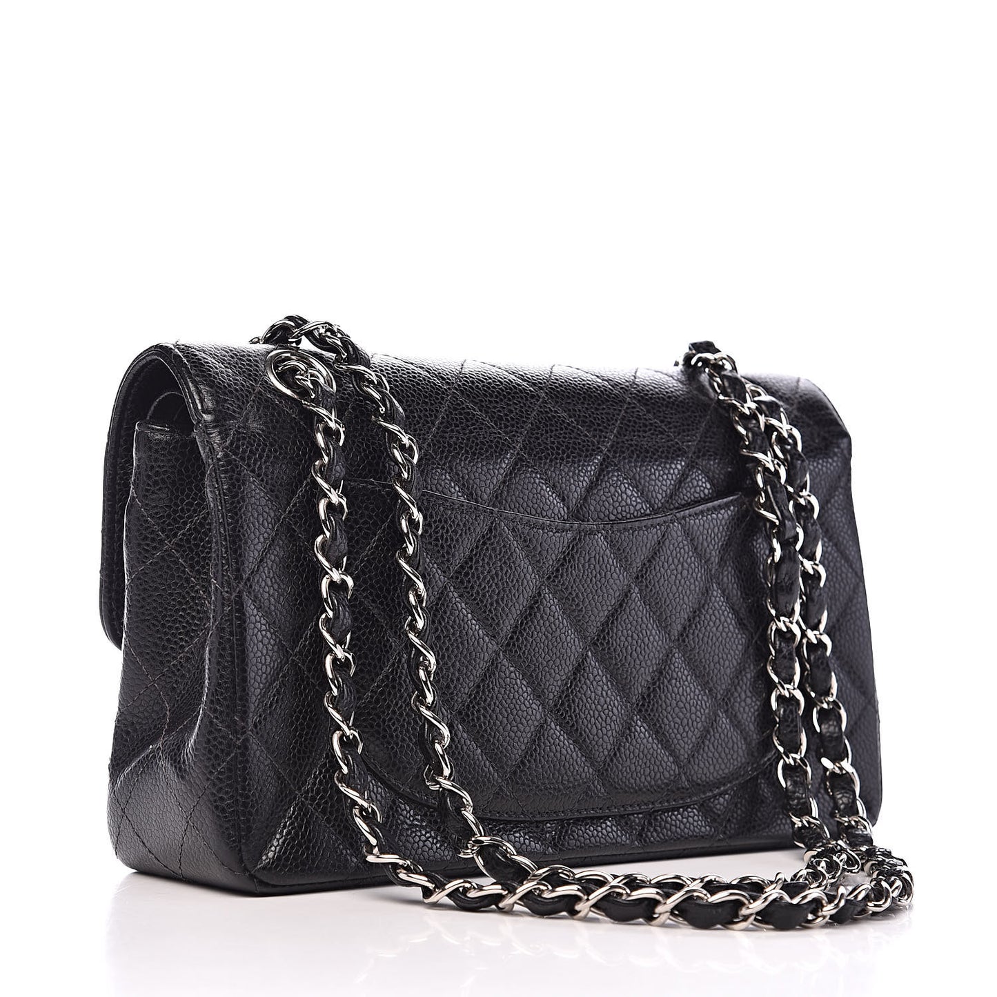 Caviar Quilted Small Double Flap Black