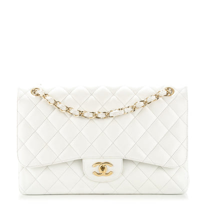 Chanel Caviar Quilted Jumbo Double Flap White 1 of 8