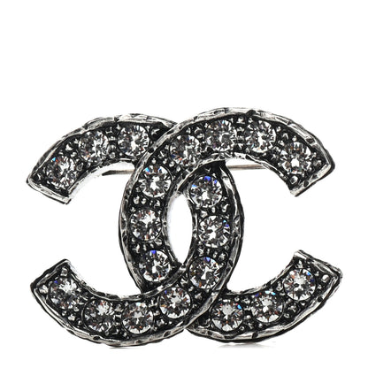 Chanel Ruthenium Crystal CC Brooch 1 of 4