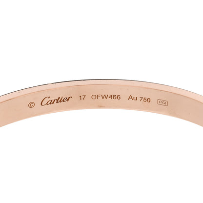 Cartier 18K Pink Gold LOVE Bracelet 17 6 of 8