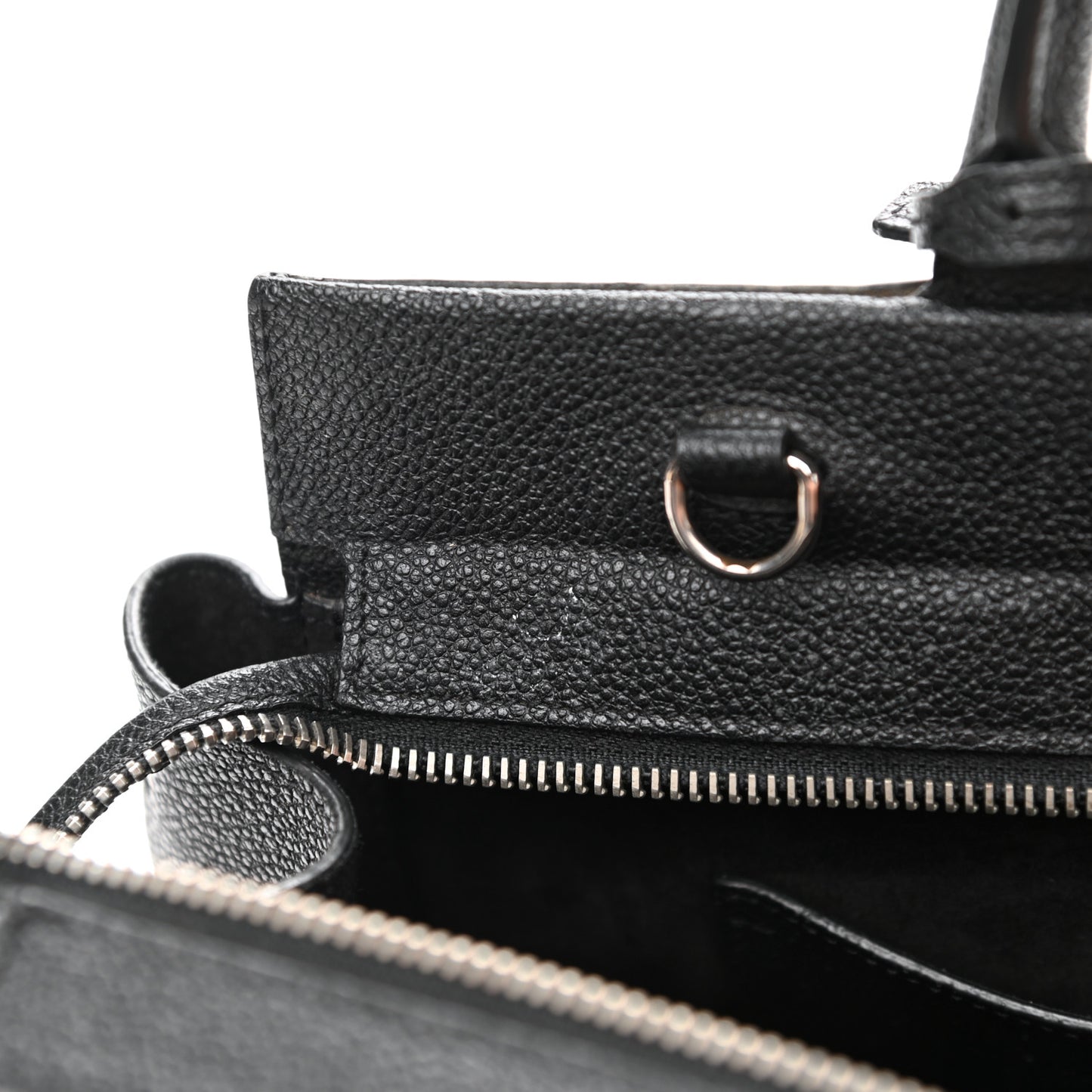 Grained Calfskin Small Cabas Rive Gauche Black
