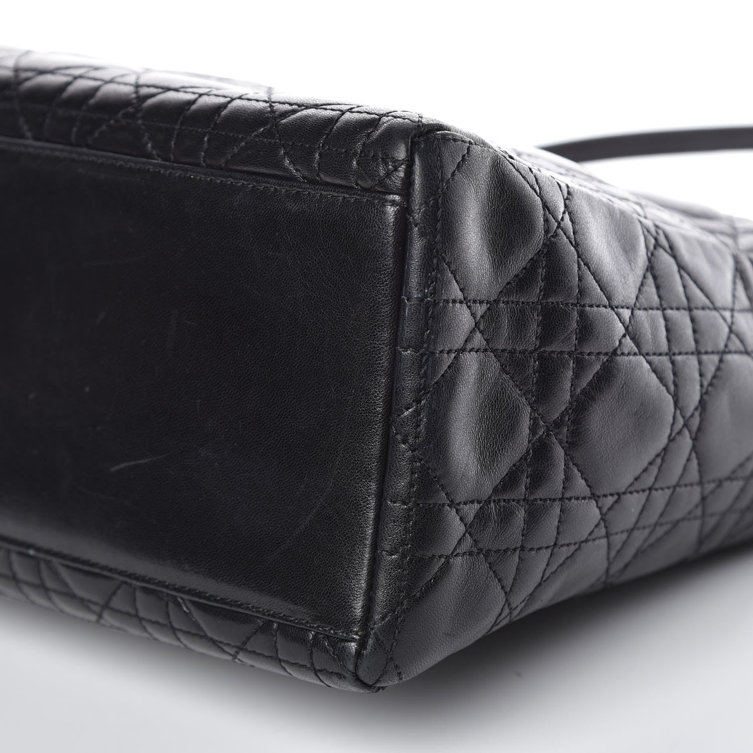 Christian Dior Lambskin Cannage Medium Lady Dior Black 9 of 14