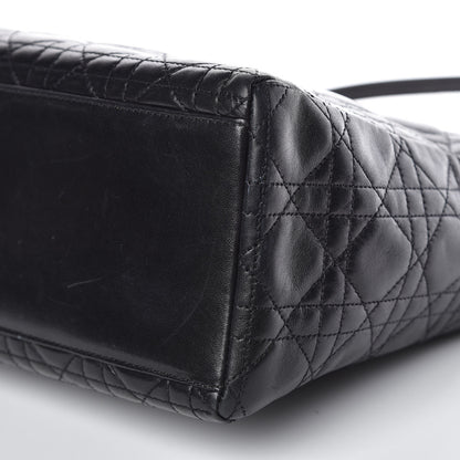 Christian Dior Lambskin Cannage Medium Lady Dior Black 9 of 14