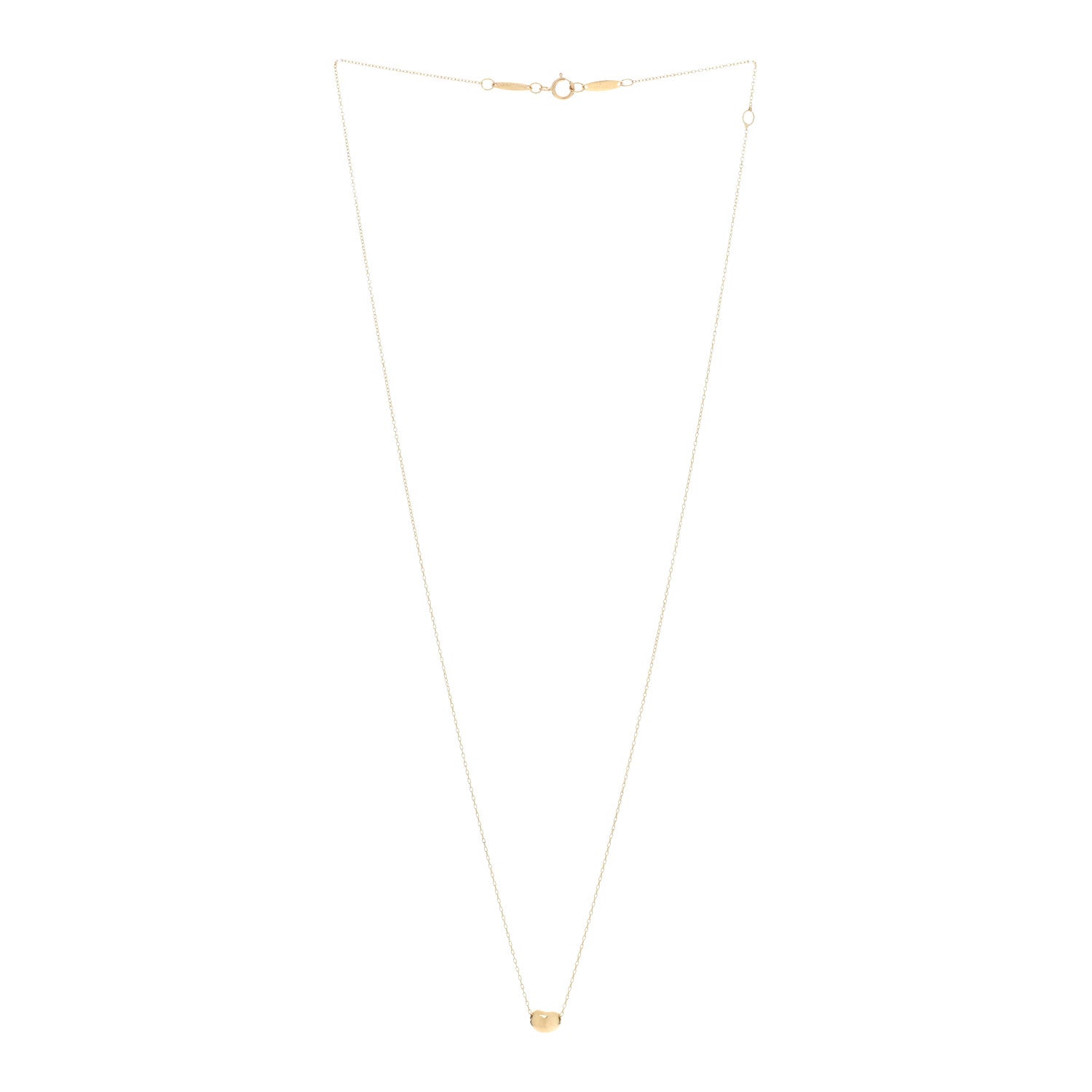 Tiffany 18K Yellow Gold 6.5mm Elsa Peretti Bean Pendant Necklace 2 of 5