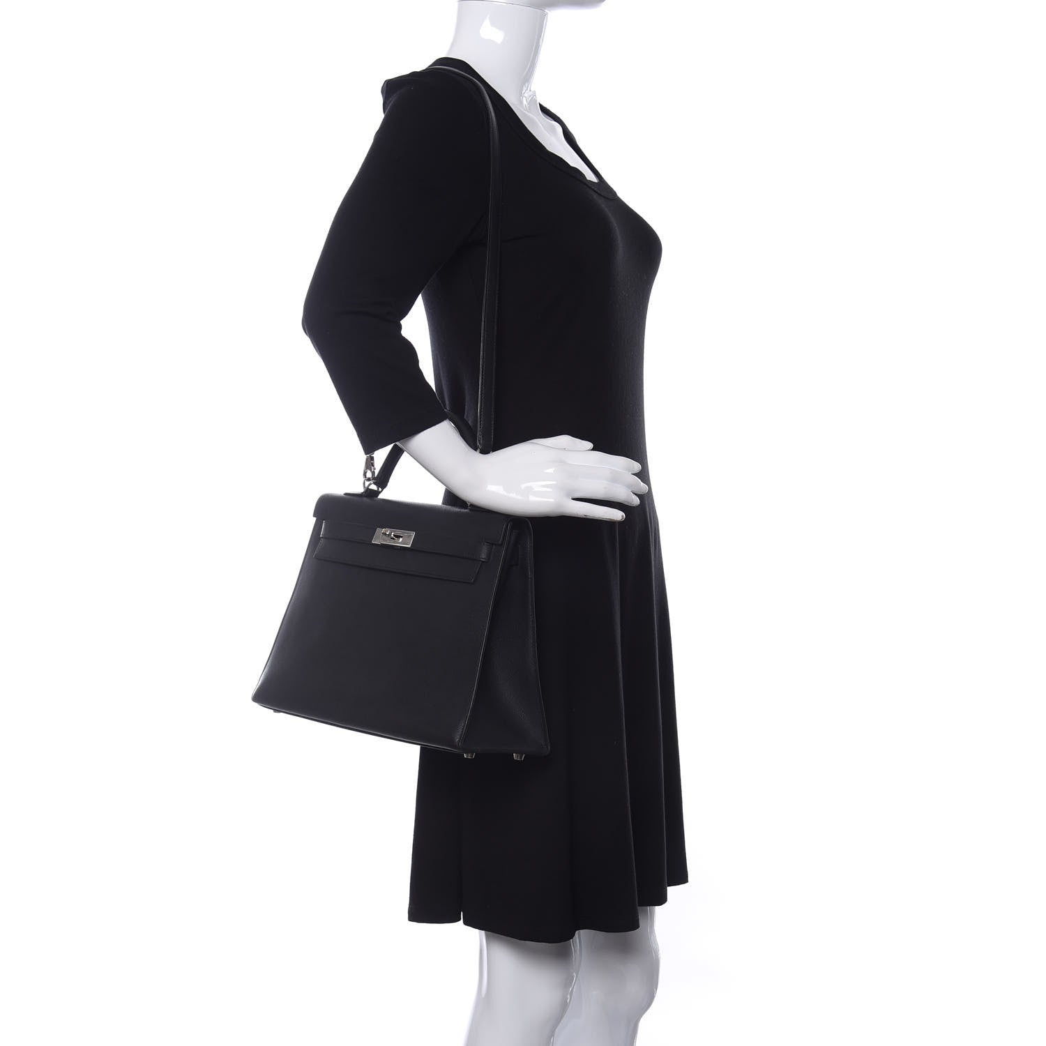 Hermes Epsom Kelly Sellier 32 Black 2 of 10