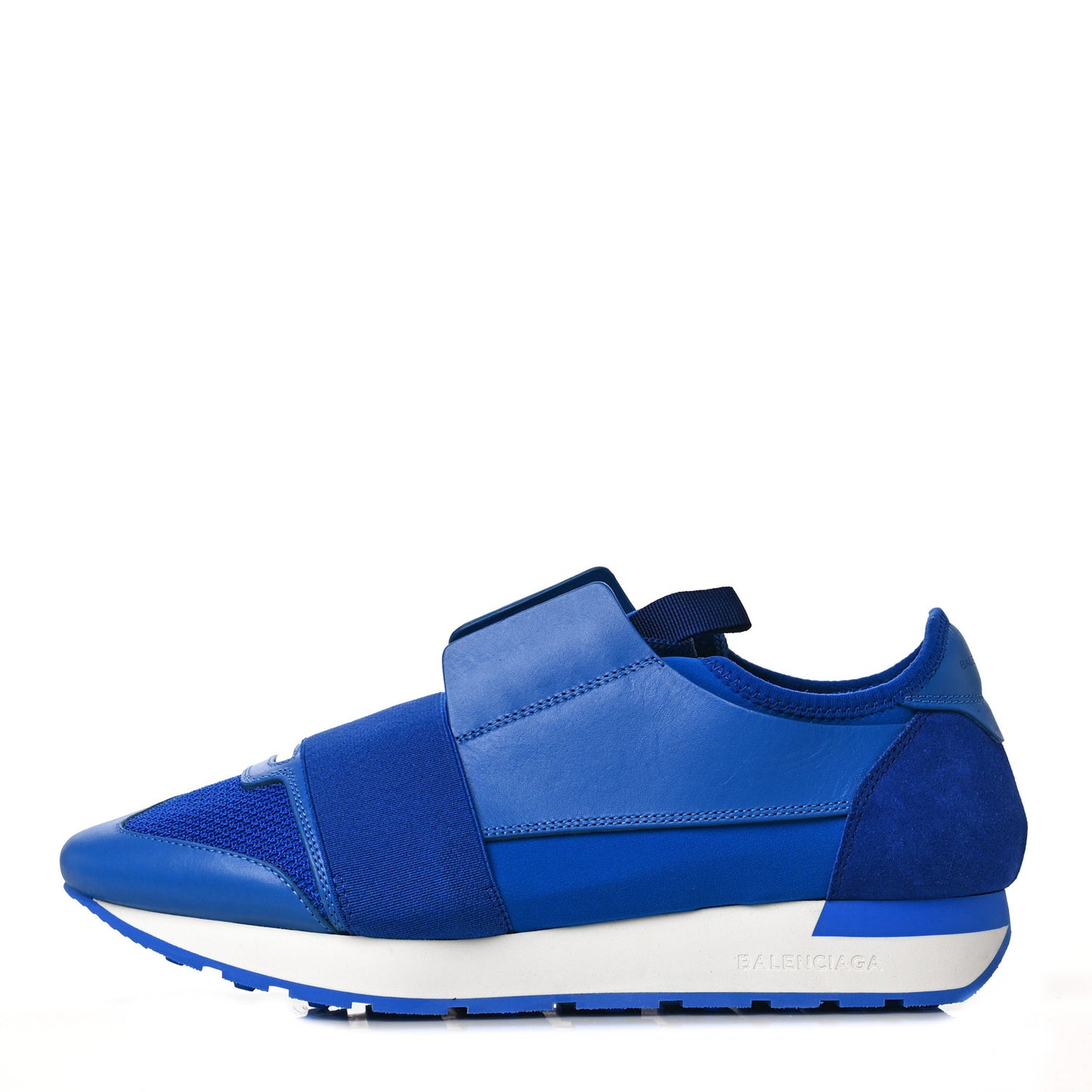 Mesh Calfskin Neoprene Suede Mens Race Runner Sneakers 40 Bleu