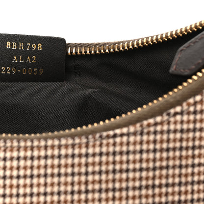 Fendi Wool Vitello Grace Small Houndstooth Small Fendigraphy Hobo Bag Beige Ebano 7 of 10