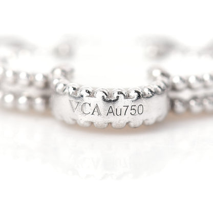 Van Cleef & Arpels 18K White Gold Mother of Pearl 5 Motifs Vintage Alhambra Bracelet 4 of 5