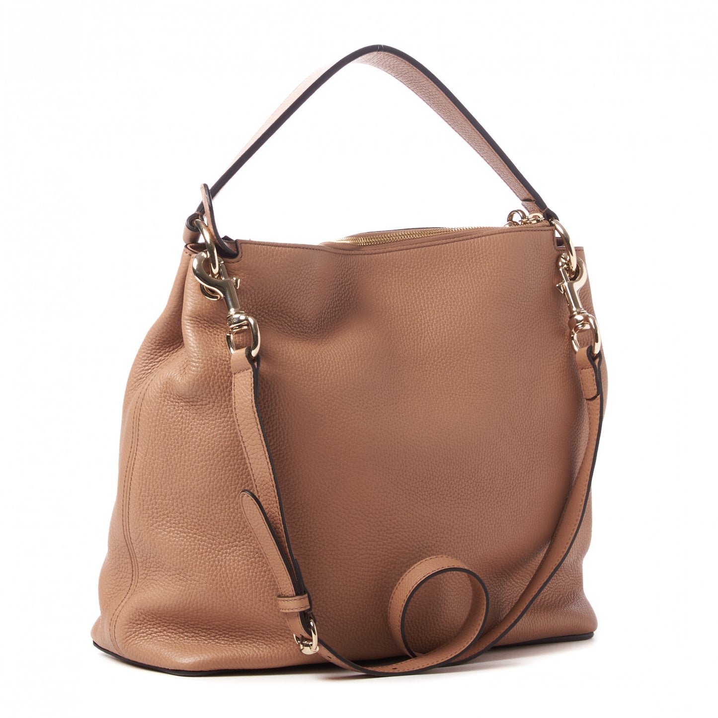 Pebbled Calfskin Large Soho Hobo Camelia
