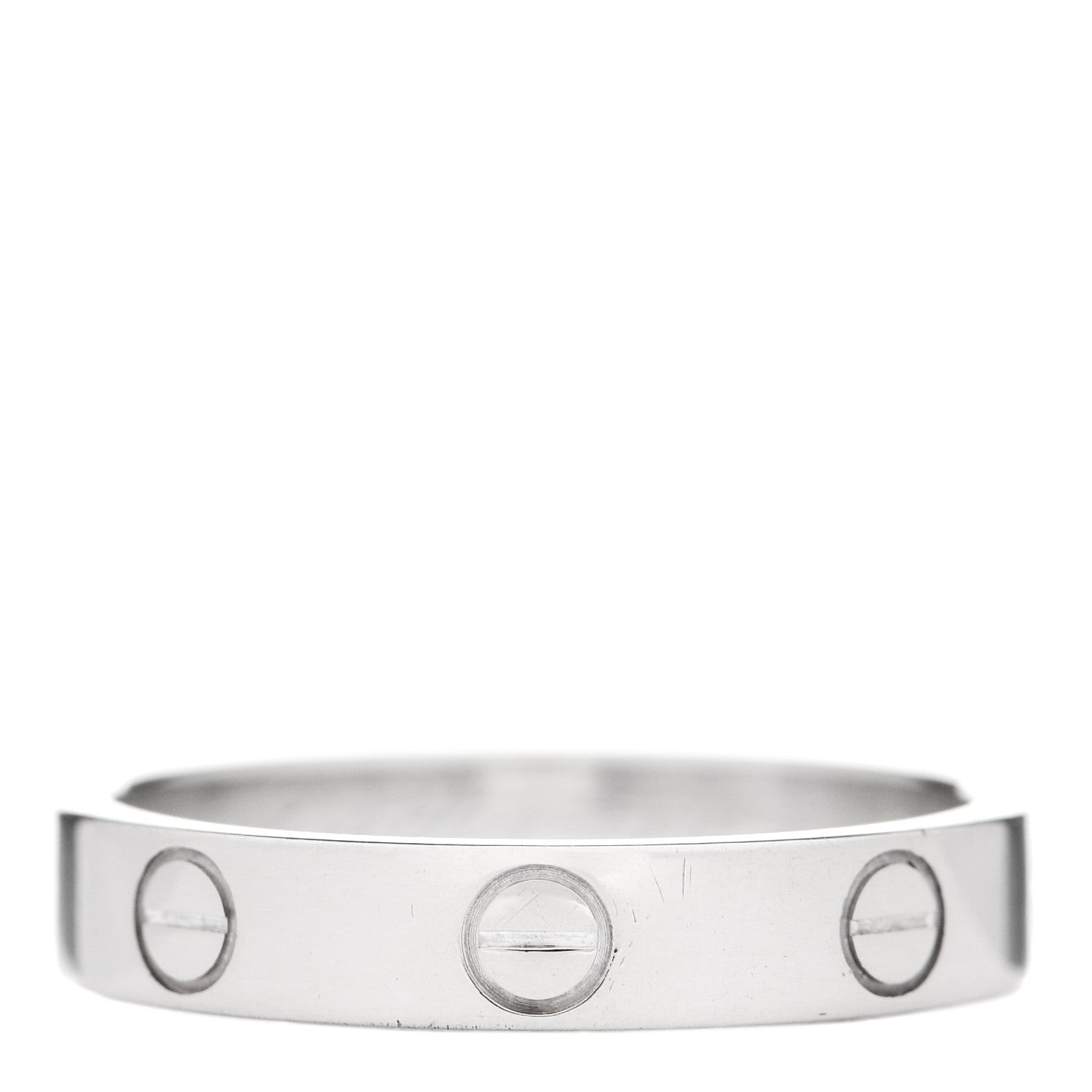 Cartier 18K White Gold 3.5mm LOVE Wedding Band Ring 52 6 1 of 5
