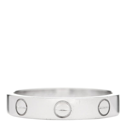 Cartier 18K White Gold 3.5mm LOVE Wedding Band Ring 52 6 1 of 5