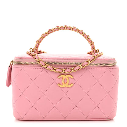 Chanel Lambskin Quilted Pick Me Up Vanity Case Pink 1 of 15