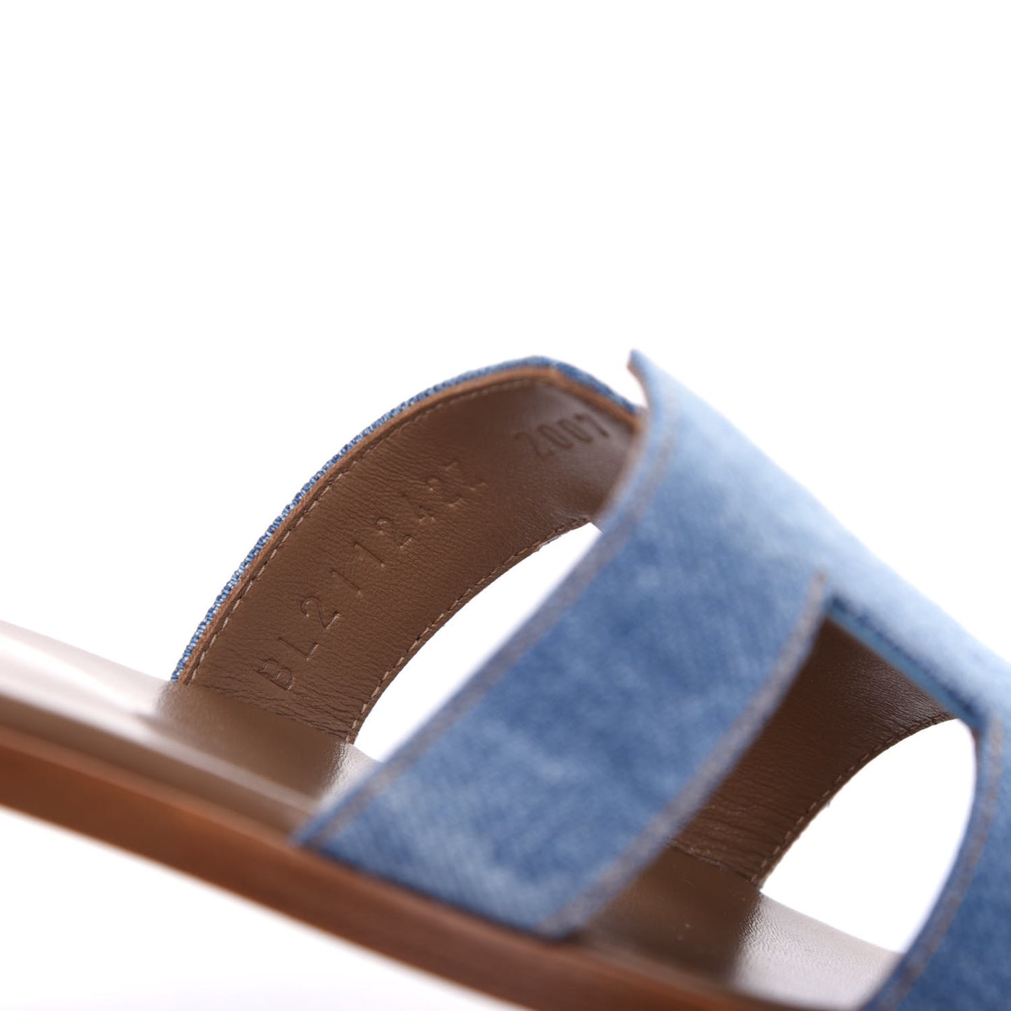 Denim Canvas Oran Sandals 36.5 Bleu Clair