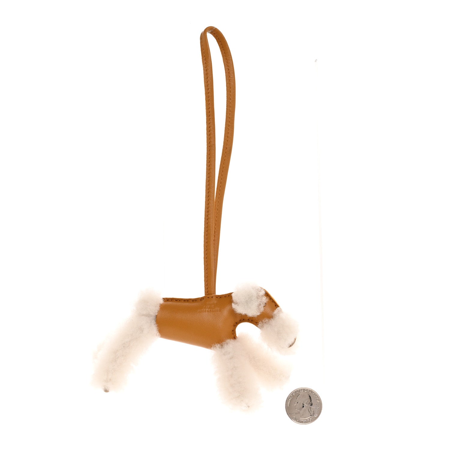 Hermes Milo Lambskin Shearling Budy Charm Sesame 2 of 4