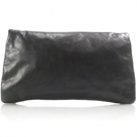 Agneau Giant Brogues Hardware Envelope Clutch Black
