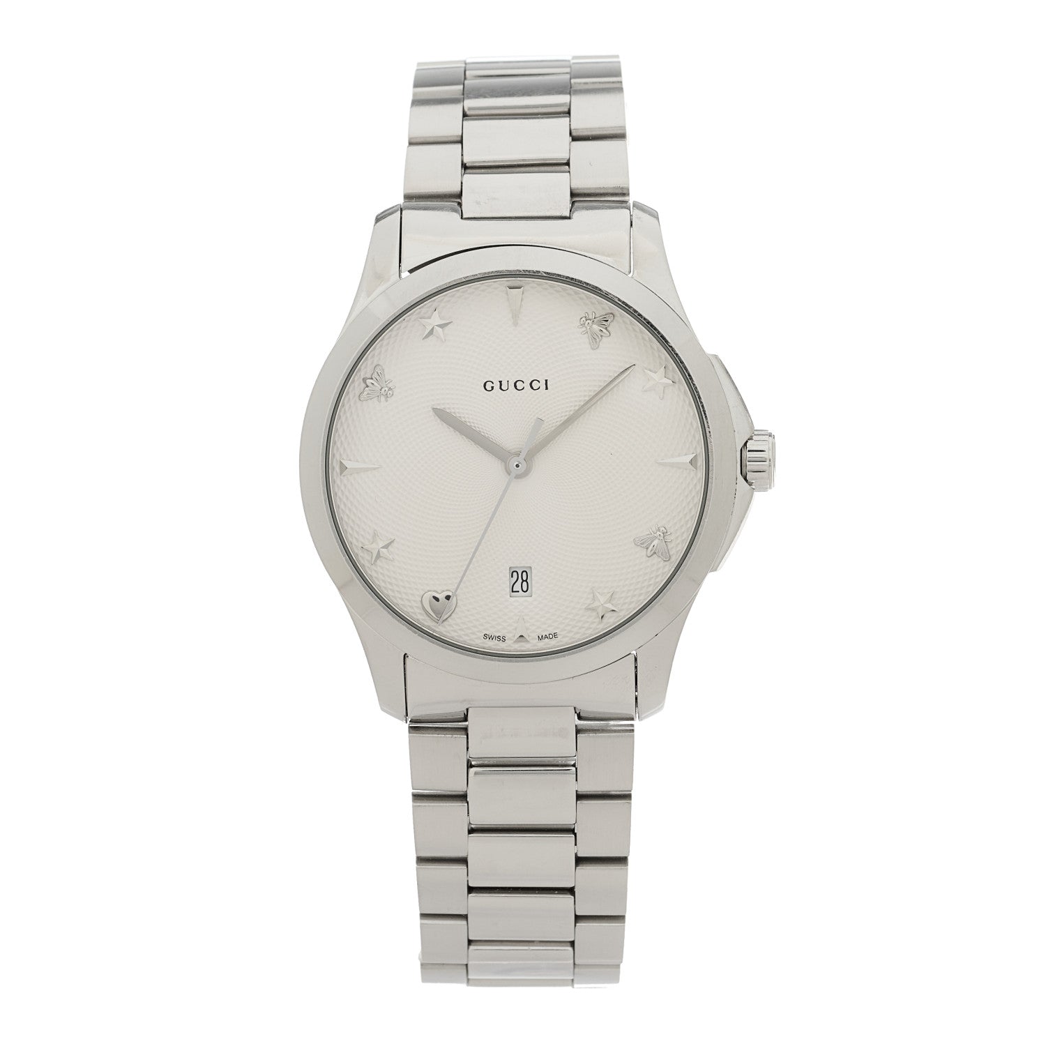 Gucci Stainless Steel 38mm G-Timeless Charm Quartz Watch 1 of 4